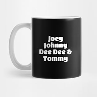 Ramones Band Member White Type Mug